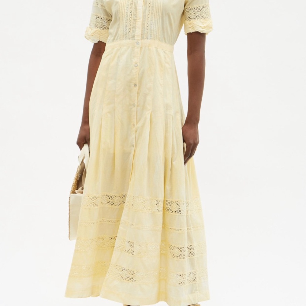 LOVESHACKFANCY Edie Cotton Maxi Dress- Yellow